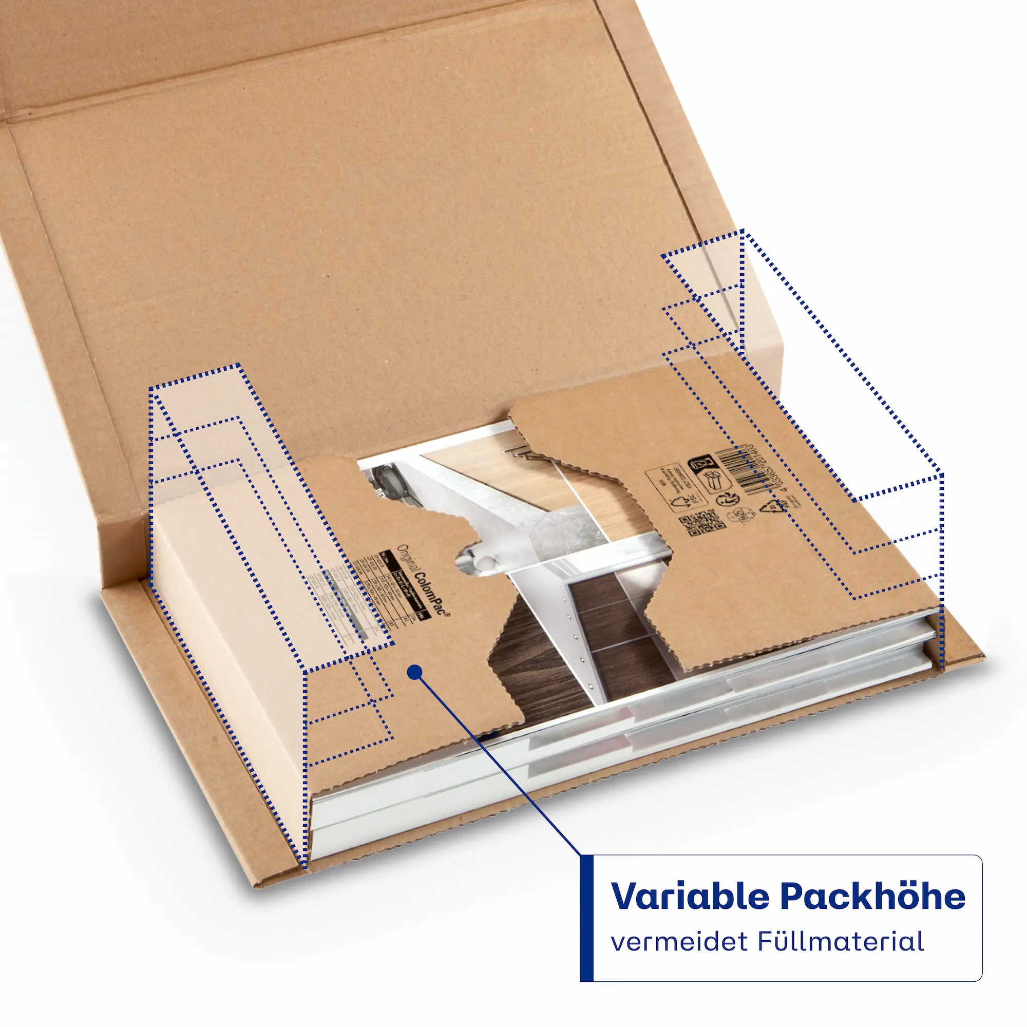 Wickelverpackung aus Wellpappe 217x155x-60 mm